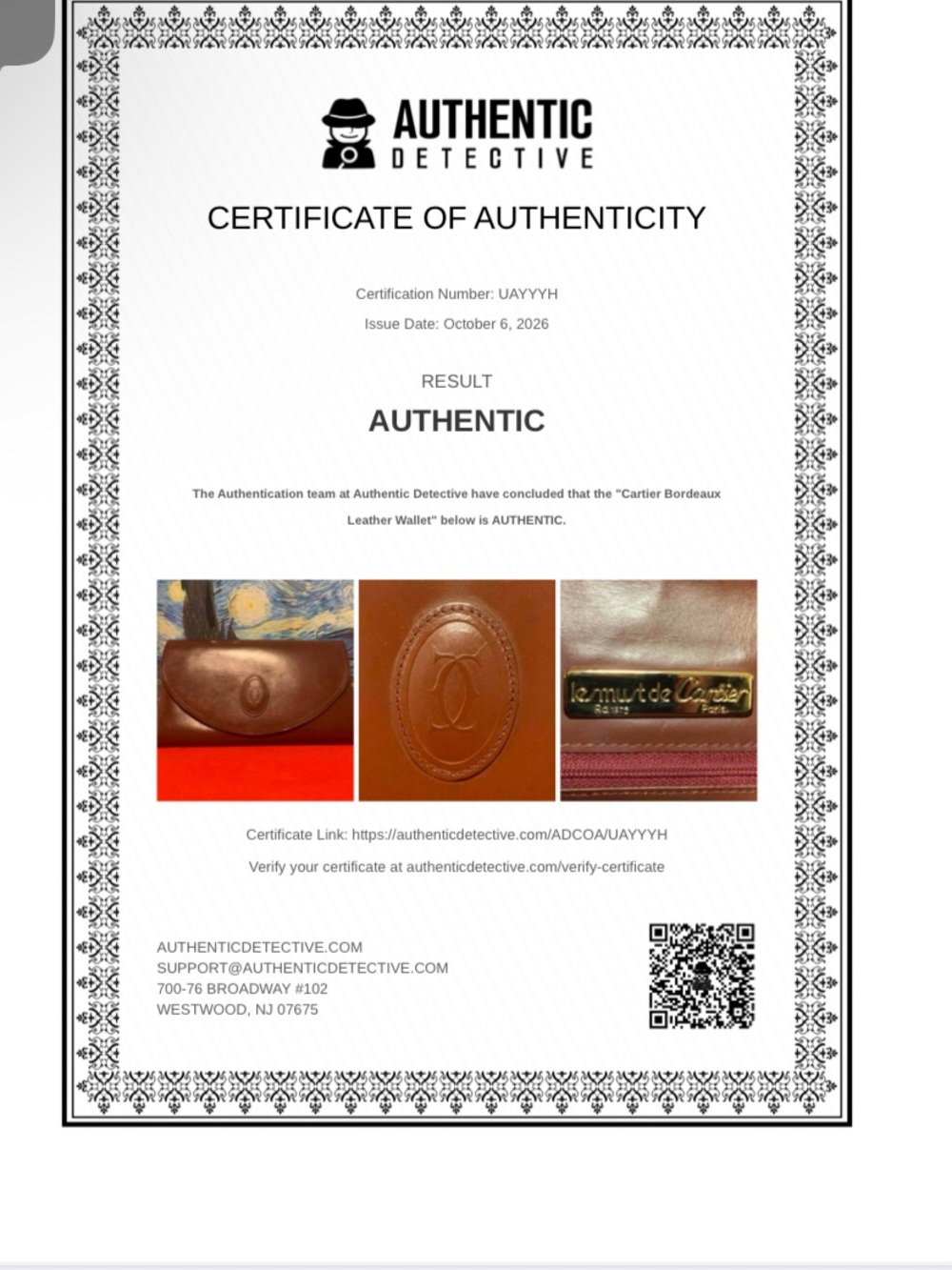Cartier Leather  EnvelopeClutch in Deep Chestnut  with  COA - Picture 12 of 12